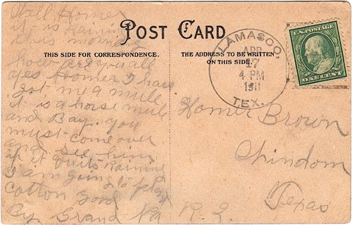Fannin County Lamasco TX Postmark