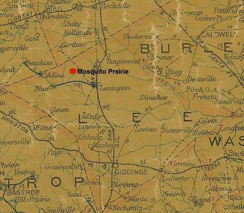 Bastrop County TX 1920 Map