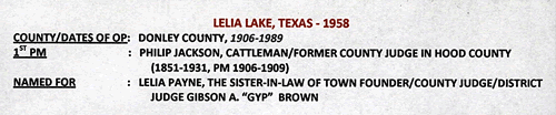 Lelia Lake TX Donley County 1958 Postmark 