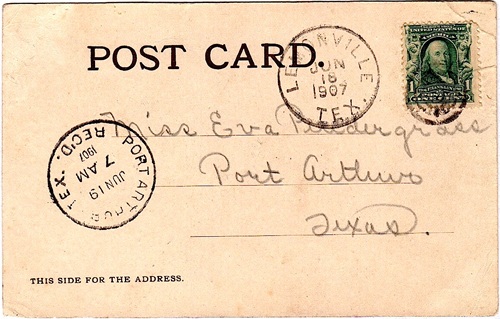 Orange County  Lemonville TX  1907 Postmark