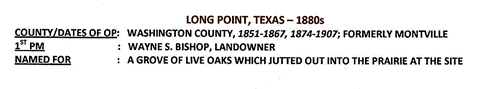 Long Point, TX 1880s postmark