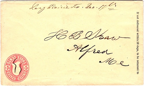 Long PrairieTX 1860s Postmark