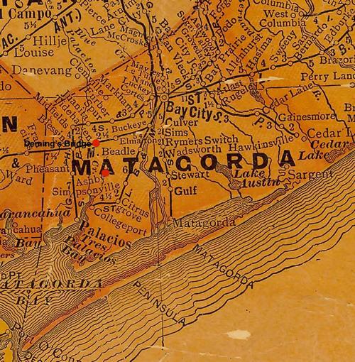 TX Matagorda County vintage map