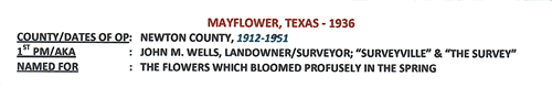 Mayflower TX Newton County 1936 Postmark 