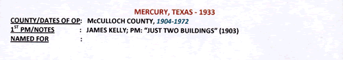 Mercury TX postmark
