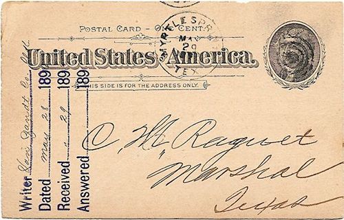 Myrtle Springs, TX - 1896 postmark