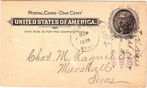 Postcard cancelled with 1899 New York postmark