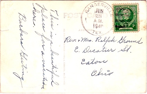 Rangerville TX Cameron County 1940 Postmark 