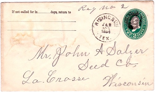 Rising Sun TX postmark