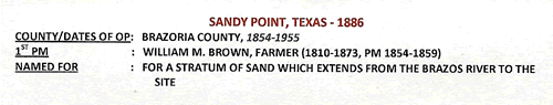Sandy Point TX, Brazoria County,   post office 7 twn info