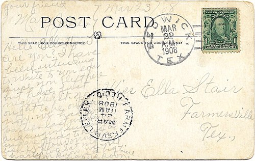 Sedwick, TX, Shackleford County 1908 Postmark
