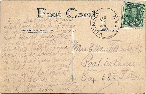 Vienna TX  1909 Postmark