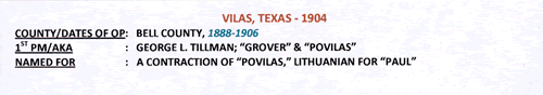 Vilas TX Bell Co 1904 Postmark