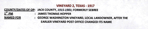 Vineyard TX Jack County 1917 Postmark
