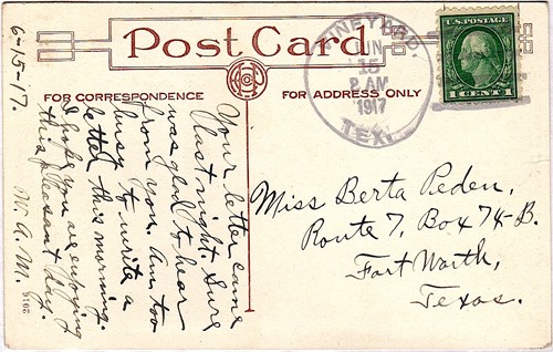 Vineyard TX Jack County 1917 Postmark