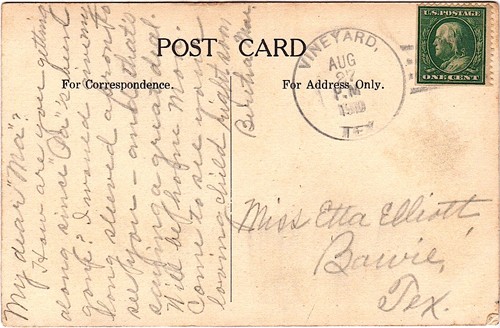 Vineyard TX Jack County 1910 Postmark