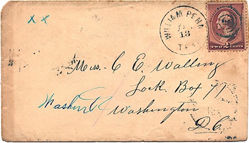 William Penn TX - Washington Co 1887 Postmark