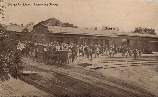 Lampasas TX - Santa Fe Railroad Depot 1913 photo