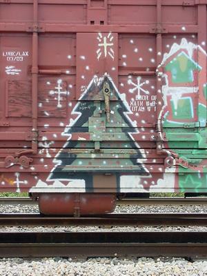 Railroad Graffiti Art Christmas Tree