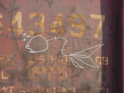 Hobo Graffiti Fish Skeleton