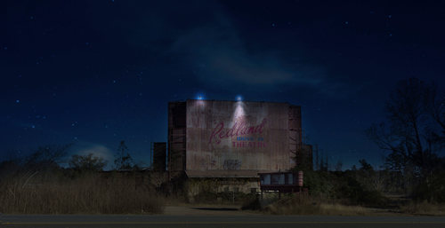 Lufkin TX - Redland Drive-In-Theater at night