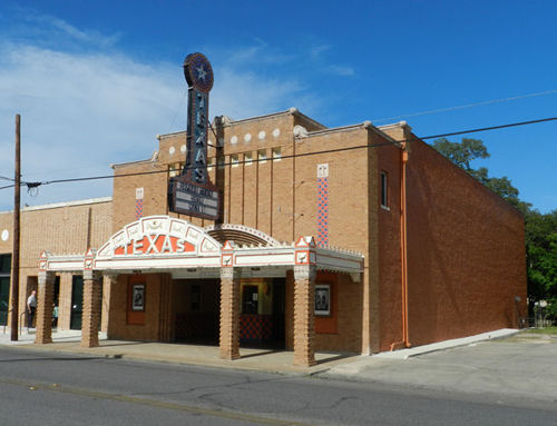 Seguin TX - Texas Theatre with Neon Sign 