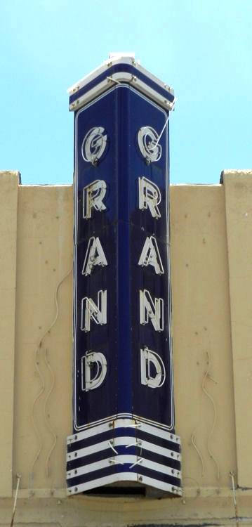 Yoakum TX - Grand Theatre with Neon Sign 