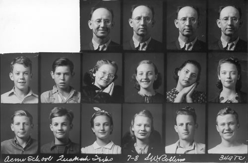 Acme School, Quanah Texas 1939-42 Teachers and Students  portraits