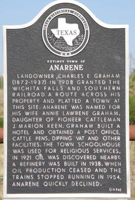 Anarene Texas Historical Marker