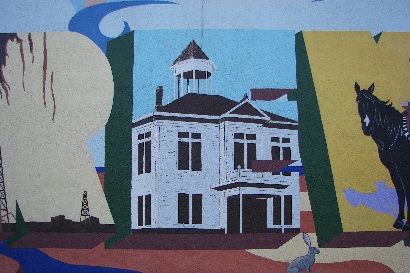 TX - Mural of 1911 Andrews County Courthouse