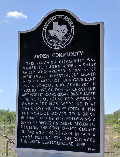 Arden TX historical marker