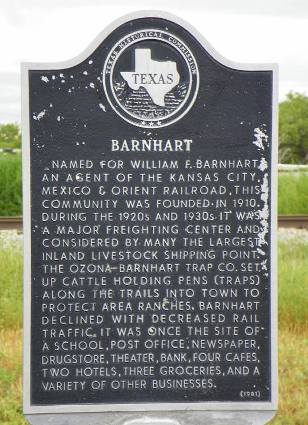 Barnhart Texas Historical Marker