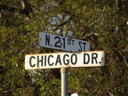 Chicago Drive sign in Lamesa, Texas