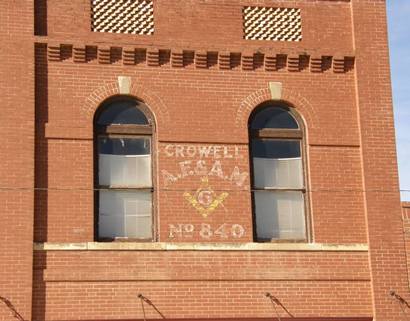 Crowell masonic lodge ghost sign, Crowell Texas 