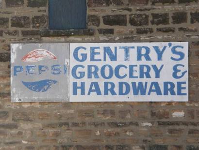 Crowell Texas , Pepsi, grocery and hardward sign