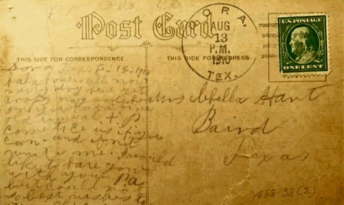 Dora, TX 1910 postmark