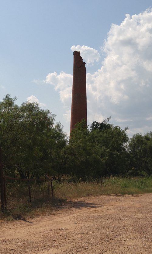 Coleman County, Echo TX crumbling smokestack