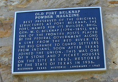 Old Fort Belknap Powder Magazine plaque