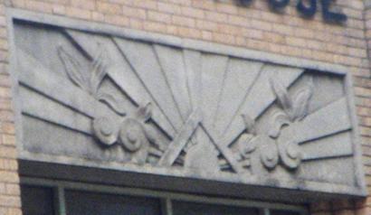 Gail, Texas - Borden County Courthouse entrance art deco detail