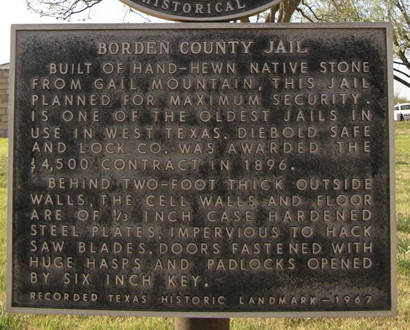 Gail Tx - Borden County Jail Historical Marker