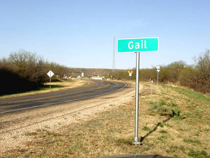 Gail TX road sign