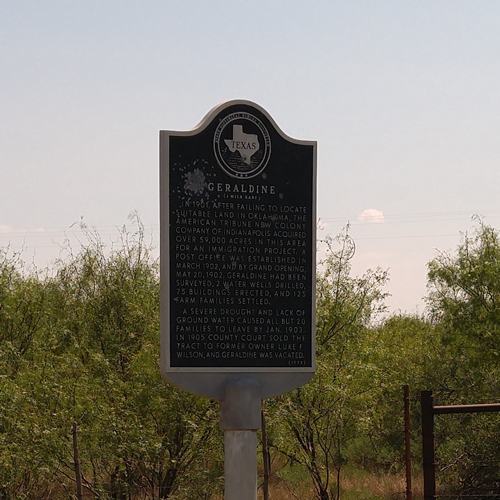 Geraldine TX Historical Marker