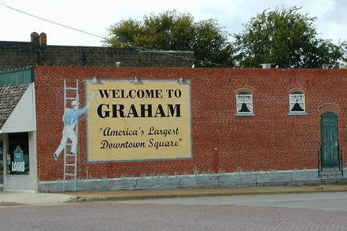 Graham, Texas welcome mural