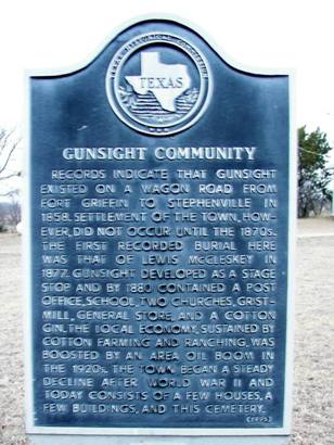 Stephens County - Gunsight Tx Historical Marker