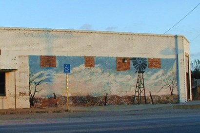 Downtown Hawley Texas windmill mural 