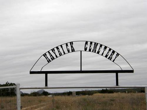Hayrick Tx - Hayrick Cemetery Sign