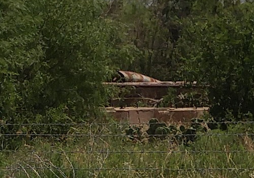 Ibex TX Shackelford County, oil refinery smokestacks & foundation ruins