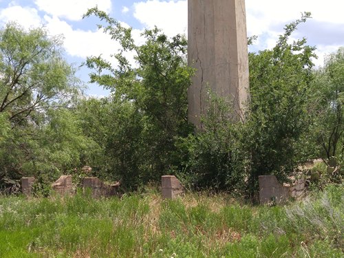 Ibex TX Shackelford County, oil refinery smokestacks & foundation ruins