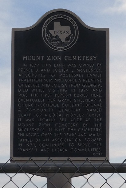 Stephens County TX - Mount Zion Cemetery Historical Marker 