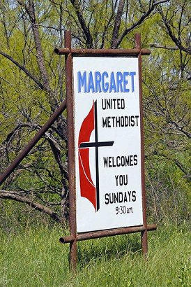 Foard County TX, MargaretUnited Methodist Church Sign